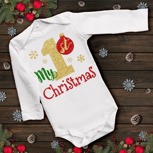 Дитячий боді з принтом - My 1st Christmas