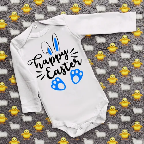 Дитячий боді з принтом -  Happy Easter