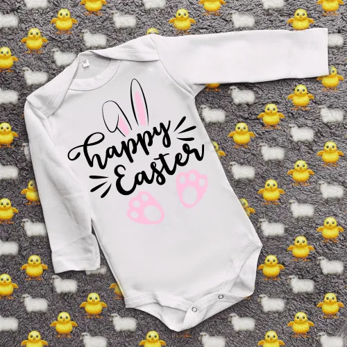 Дитячий боді з принтом -  Happy Easter