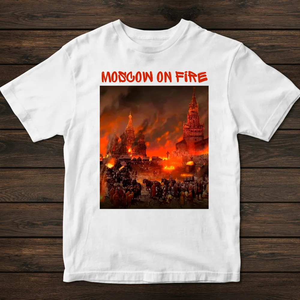 Чоловіча футболка з принтом - Moscow on fire