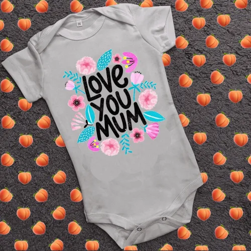 Дитячий боді з принтом - Love you mum