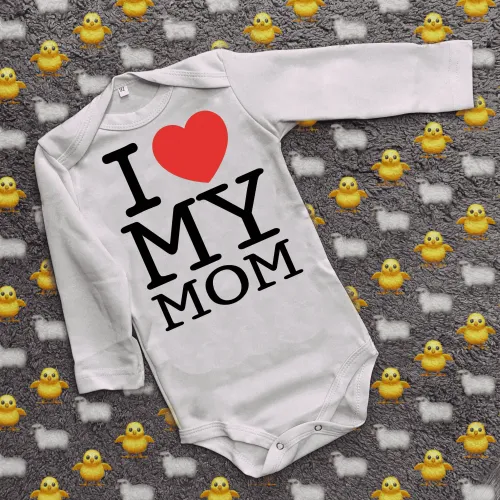 Дитячий боді з принтом - I love you mom