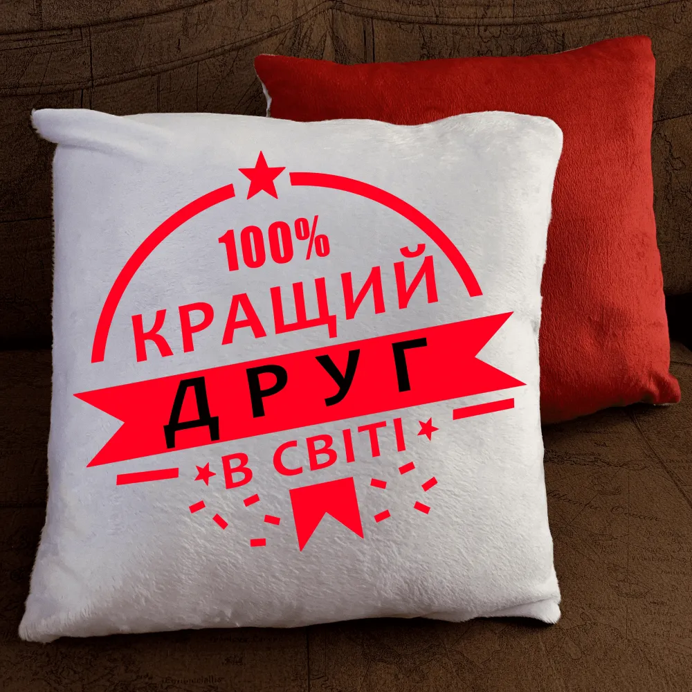 Подушка з принтом - 100% кращий друг в світі