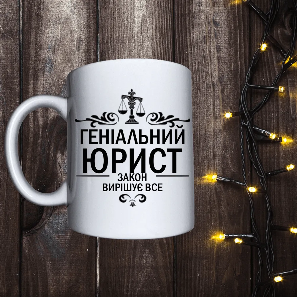 Чашка з принтом - Геніальний юрист. Закон вирішує все